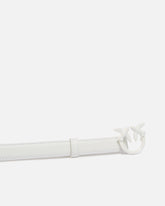 Cinturón fino Love Birds de piel color block 2cm - Blanco | Pinko