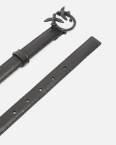 Λεπτή δερμάτινη ζώνη Love Birds color block 2cm - | Pinko