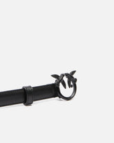 Λεπτή δερμάτινη ζώνη Love Birds color block 2cm - | Pinko