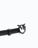 Cintura sottile Love Birds pelle color block 2cm - | Pinko