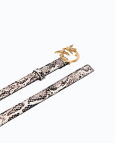 Python-print belt with Love Birds buckle, 2 cm - | Pinko