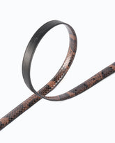 Python-print belt with Love Birds buckle, 2 cm - Multicolor Brown-Black | Pinko