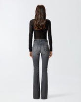 Jeans a zampa in denim grigio - | Pinko