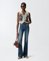 Jeans scuri con cintura e fibbia Love Birds - | Pinko