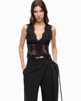 Gilet en dentelle florale de Valenciennes - Noir | Pinko