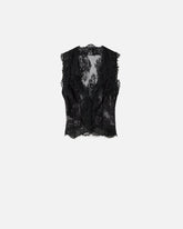 Gilet in pizzo valencienne floreale - | Pinko