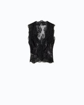 Gilet in pizzo valencienne floreale - | Pinko