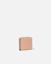 Quadratische Geldbörse aus Leder mit Rundumreißverschluss - Beige | Pinko