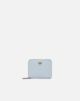 Portafoglio quadrato zip-around in pelle - Azzurro | Pinko