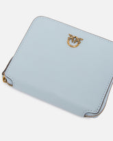 Portafoglio quadrato zip-around in pelle - Azzurro | Pinko