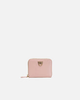 Portafoglio quadrato zip-around in pelle - Rosa | Pinko