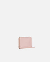 Portafoglio quadrato zip-around in pelle - Rosa | Pinko