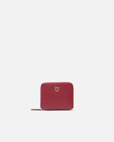 Square leather zip-around purse - Red | Pinko