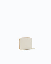 Portafoglio quadrato zip-around in pelle - Bianco | Pinko