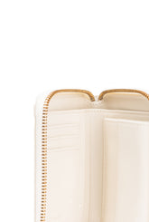 Portafoglio quadrato zip-around in pelle - Bianco | Pinko