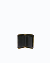 Portafoglio quadrato zip-around in pelle - Nero | Pinko