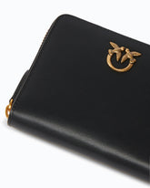 Portafoglio quadrato zip-around in pelle - Nero | Pinko