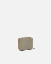 Square quilted nappa leather zip-around purse - Beige | Pinko