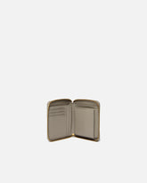 Square quilted nappa leather zip-around purse - Beige | Pinko