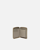 Square quilted nappa leather zip-around purse - Beige | Pinko