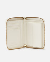 Portefeuille carré à contour zippé en cuir nappa matelassé - | Pinko