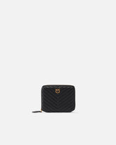 Portafoglio quadrato zip-around nappa trapuntata - Nero | Pinko