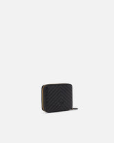 Portafoglio quadrato zip-around nappa trapuntata - Nero | Pinko