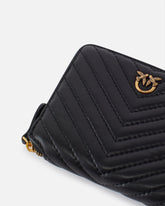 Portafoglio quadrato zip-around nappa trapuntata - | Pinko