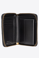 Portafoglio quadrato zip-around nappa trapuntata - Nero | Pinko