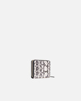 PINKO Galleria square wallet in two-tone python-print leather - | Pinko