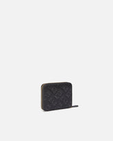 Portafoglio quadrato in pelle Monogram imprimè - Nero | Pinko