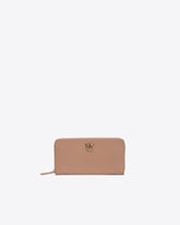 Geldbörse aus Leder mit Rundumreißverschluss - Beige | Pinko