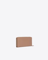 Geldbörse aus Leder mit Rundumreißverschluss - Beige | Pinko
