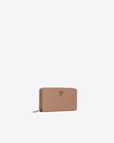 Geldbörse aus Leder mit Rundumreißverschluss - Beige | Pinko