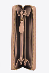 Geldbörse aus Leder mit Rundumreißverschluss - Beige | Pinko