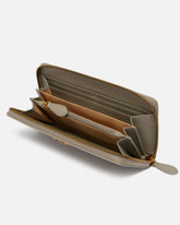 Portefeuille à contour zippé en cuir - | Pinko