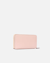 Portefeuille à contour zippé en cuir - Rose | Pinko