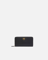 Portafoglio zip-around in pelle - Nero | Pinko