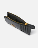 Zipped chevron-patterned card holder - | Pinko