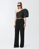 Pantaloni wide-leg da cerimonia in cady - | Pinko