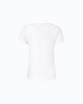 T-shirt à manches courtes et logo brodé - Blanc | Pinko