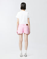 Short-sleeved T-shirt with embroidered logo - | Pinko