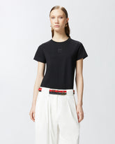T-shirt maniche corte logo ricamato - | Pinko