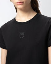 T-shirt maniche corte logo ricamato - | Pinko