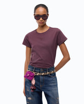 T-Shirt mit Logo Love Birds - Bordeaux | Pinko