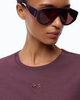 T-shirt with Love Birds logo - Bordeaux | Pinko