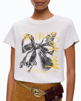 T-shirt with Too Chill To Conform bow print - | Pinko