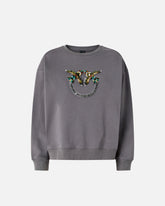 Sweatshirt with Love Birds jewel maxi embroidery - | Pinko