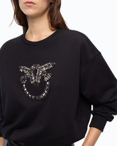Felpa con logo Love Birds gioiello - Nero | Pinko