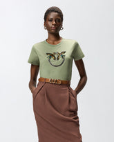 T-shirt avec maxi broderie bijou Love Birds - Vert | Pinko